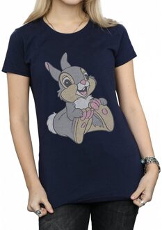 Disney Dames/Dames Klassiek T-shirt Thumper Katoen (Marineblauw) - maat Navy