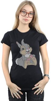 Disney Dames/Dames Klassiek T-shirt Thumper Katoen (Zwart) - maat