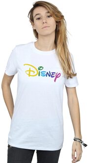 Disney Dames/Dames Kleur Logo Katoenen Vriend T-shirt (Wit) - maat 3XL