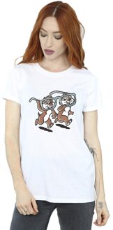 Disney Dames/Dames Knabbel ´n Babbel Bril Katoenen Vriendje T-shirt (Wit)
