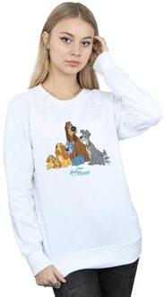 Disney Dames/Dames Lady And The Tramp Klassiek Groep Sweatshirt (Wit) - M