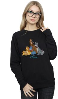 Disney Dames/Dames Lady And The Tramp Klassiek Groep Sweatshirt (Zwart) - 2XL