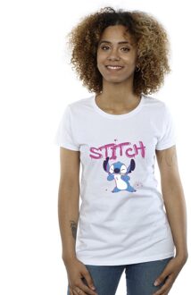 Disney Dames/Dames Lilo And Stitch Graffiti Katoenen T-Shirt (Wit) - maat