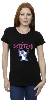 Disney Dames/Dames Lilo And Stitch Graffiti Katoenen T-Shirt (Zwart) - XL