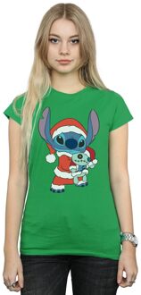 Disney Dames/Dames Lilo And Stitch Kerst Katoenen T-Shirt (Iers Groen) - XL