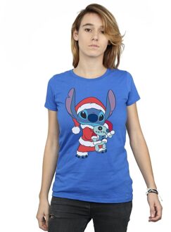 Disney Dames/Dames Lilo And Stitch Kerst Katoenen T-Shirt (Koningsblauw) - maat 2XL