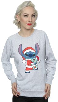 Disney Dames/Dames Lilo And Stitch Kerst Sweatshirt (Sportgrijs) Lichtgrijs