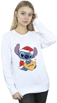 Disney Dames/Dames Lilo And Stitch Kerstmis Love Biscuit Sweatshirt (Wit) - XL
