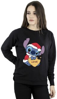 Disney Dames/Dames Lilo And Stitch Kerstmis Love Biscuit Sweatshirt (Zwart) - maat 2XL