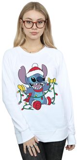 Disney Dames/Dames Lilo And Stitch Kerstverlichting Sweatshirt (Wit)