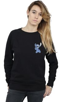 Disney Dames/Dames Lilo And Stitch Rugzijde Borstprint Sweatshirt (Zwart) - maat L