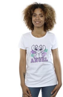Disney Dames/Dames Lilo & Stitch Angel Katoenen T-Shirt (Wit) - maat L