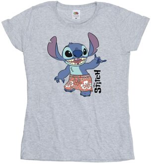 Disney Dames/Dames Lilo & Stitch Bermuda Shorts Katoenen T-Shirt (Sportgrijs) Lichtgrijs - 2XL