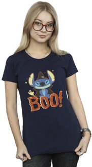 Disney Dames/Dames Lilo & Stitch Boo! Katoenen T-shirt (Marineblauw) Navy