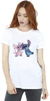Disney Dames/Dames Lilo & Stitch Kisses Katoenen Vriendje T-shirt (Wit) - maat XL