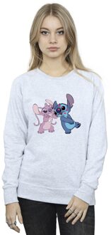 Disney Dames/Dames Lilo & Stitch Kisses Sweatshirt (Sportgrijs) Lichtgrijs
