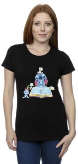 Disney Dames/Dames Lilo & Stitch Lezen Boek Katoenen T-Shirt (Zwart) - maat XL