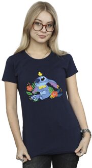 Disney Dames/Dames Lilo & Stitch Vogels Katoenen T-Shirt (Marineblauw) - maat S Navy