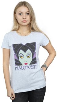 Disney Dames/Dames Maleficent Cropped Head Katoenen T-Shirt (Sportgrijs) - maat M Lichtgrijs