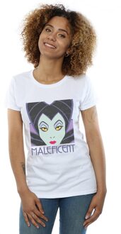 Disney Dames/Dames Maleficent Cropped Head Katoenen T-Shirt (Wit) - maat M