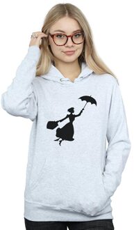 Disney Dames/Dames Mary Poppins Vliegend Silhouet Hoodie (Sportgrijs) - maat S Lichtgrijs