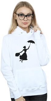 Disney Dames/Dames Mary Poppins Vliegend Silhouet Hoodie (Wit) - maat M