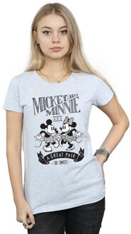 Disney Dames/Dames Mickey en Minnie Mouse Geweldig Paar Katoenen T-Shirt (Sportgrijs) - maat Lichtgrijs
