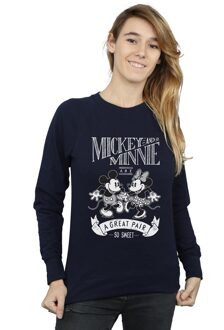 Disney Dames/Dames Mickey en Minnie Mouse Groot Paar Sweatshirt (Marineblauw) Navy