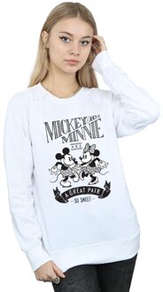 Disney Dames/Dames Mickey en Minnie Mouse Groot Paar Sweatshirt (Wit)