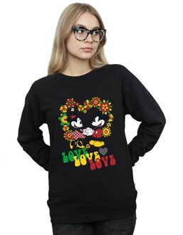 Disney Dames/Dames Mickey en Minnie Mouse Hippie Love Sweatshirt (Zwart)