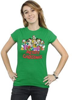 Disney Dames/Dames Mickey Mouse And Friends Kerst Katoenen T-Shirt (Iers Groen) - maat S