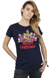 Disney Dames/Dames Mickey Mouse And Friends Kerst Katoenen T-Shirt (Marineblauw) Navy