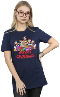 Disney Dames/Dames Mickey Mouse And Friends Kerstmis Katoenen Vriendje T-shirt (Marineblauw) Navy