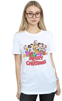Disney Dames/Dames Mickey Mouse And Friends Kerstmis Katoenen Vriendje T-shirt (Wit) - maat XL