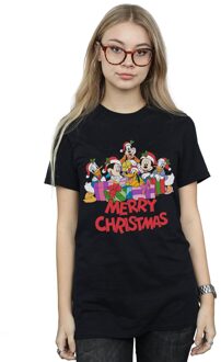 Disney Dames/Dames Mickey Mouse And Friends Kerstmis Katoenen Vriendje T-shirt (Zwart) - maat