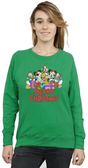 Disney Dames/Dames Mickey Mouse And Friends Kerstmis Sweatshirt (Iers Groen) - L