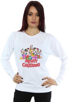 Disney Dames/Dames Mickey Mouse And Friends Kerstmis Sweatshirt (Wit) - maat S