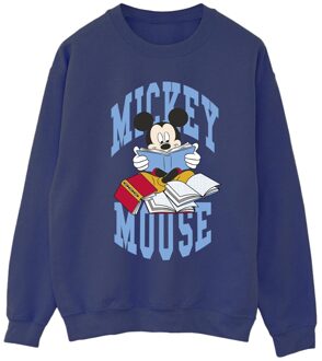 Disney Dames/Dames Mickey Mouse Boeken Lezen Sweatshirt (Marineblauw) - maat M Navy