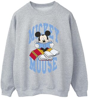 Disney Dames/Dames Mickey Mouse Boeken Lezen Sweatshirt (Sportgrijs) - 4XL