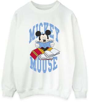 Disney Dames/Dames Mickey Mouse Boeken Lezen Sweatshirt (Wit)