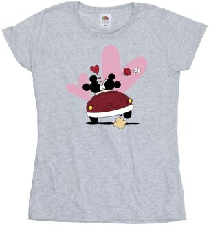 Disney Dames/Dames Mickey Mouse Car Print Katoenen T-Shirt (Sportgrijs) Lichtgrijs - XL