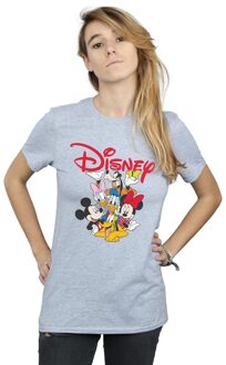 Disney Dames/Dames Mickey Mouse Crew Katoenen Vriend T-shirt (Sportgrijs) Lichtgrijs - XL