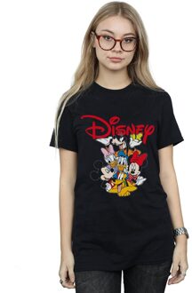 Disney Dames/Dames Mickey Mouse Crew Katoenen Vriend T-shirt (Zwart) - maat