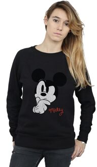 Disney Dames/Dames Mickey Mouse Distressed Ponder Sweatshirt (Zwart) - maat XL