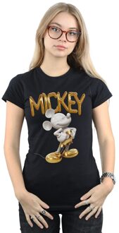 Disney Dames/Dames Mickey Mouse Gouden standbeeld Katoenen T-Shirt (Zwart) - maat 2XL