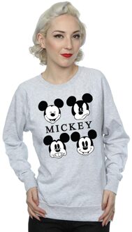 Disney Dames/Dames Mickey Mouse Hoofd Sweatshirt (Heide Grijs)