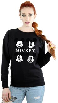 Disney Dames/Dames Mickey Mouse Hoofd Sweatshirt (Zwart) - maat 2XL