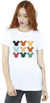 Disney Dames/Dames Mickey Mouse Hoofden Vierkant Katoenen Vriendje T-shirt (Wit)