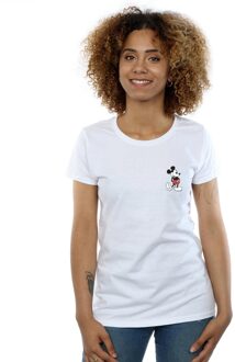 Disney Dames/Dames Mickey Mouse Kickin Retro Borst Katoenen T-Shirt (Wit) - maat S