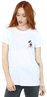 Disney Dames/Dames Mickey Mouse Kickin Retro Borst Katoenen Vriend T-shirt (Wit) - S